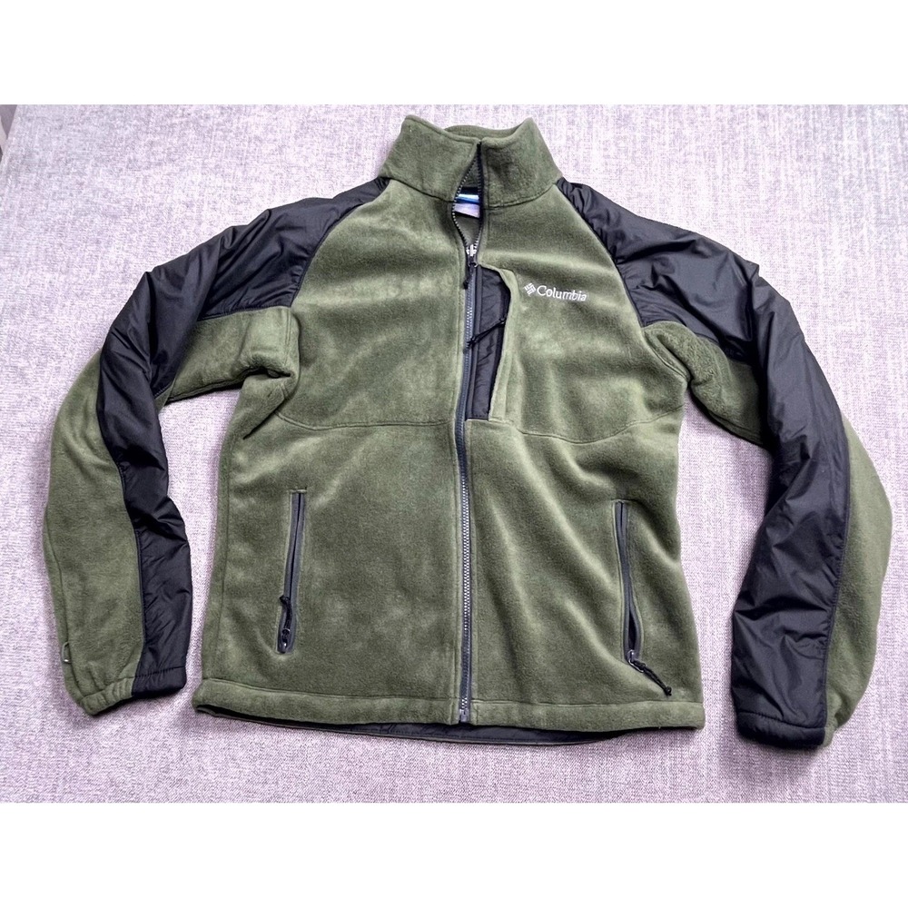 Columbia Sportswear Interchange Fleece Jacket Mens Medium Green Black Full Zip